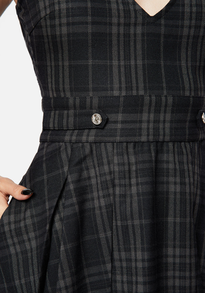 Reckless Check Mini Pinafore Dress