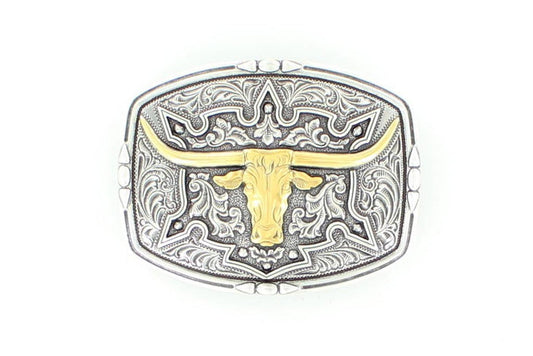 Rectangle Longhorn Belt Buckle