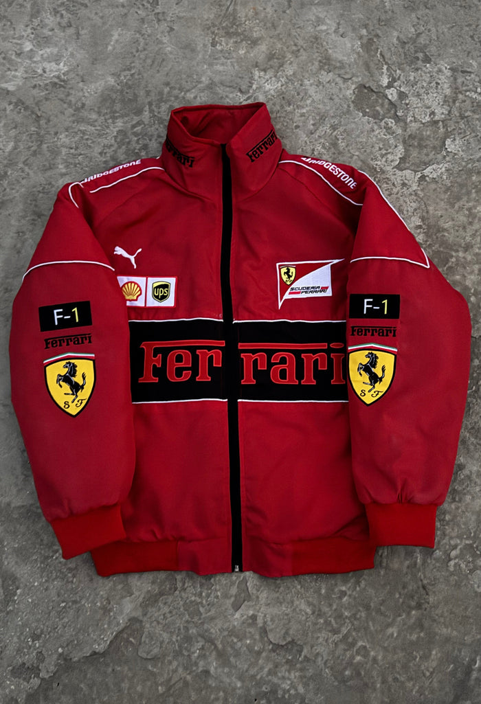 Red Ferrai F1  full embroidery parachute jacket