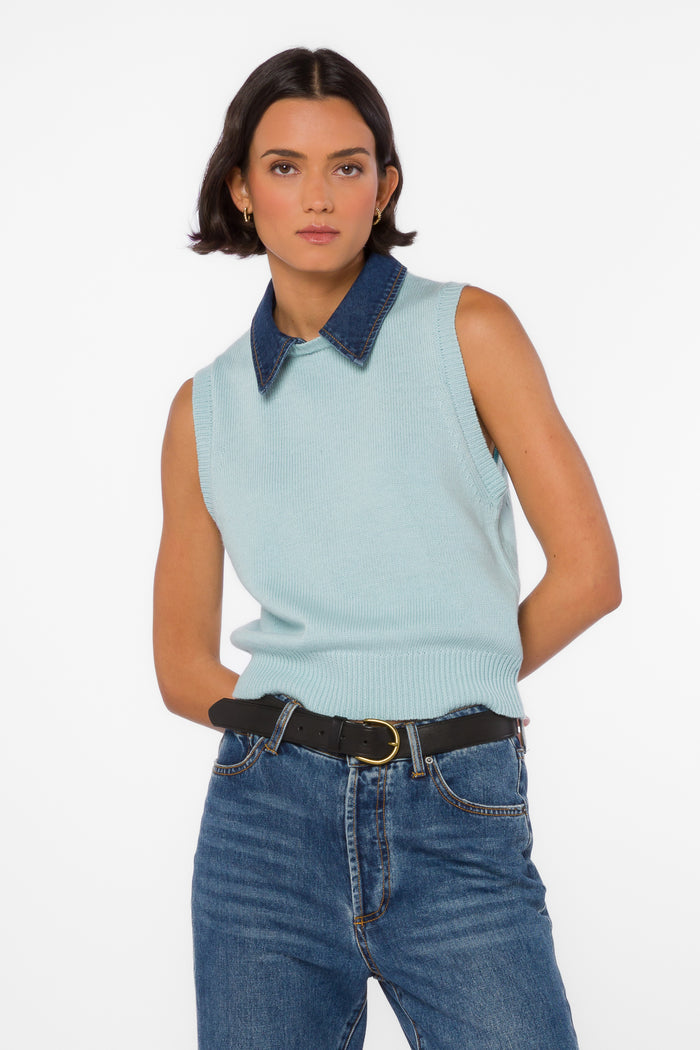 Renier Blue Vest - Sweaters - Velvet Heart Clothing