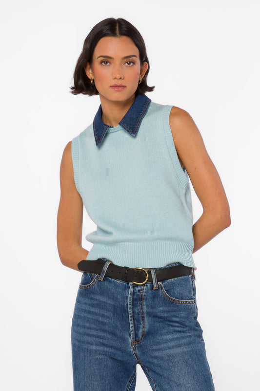 Renier Blue Vest - Sweaters - Velvet Heart Clothing