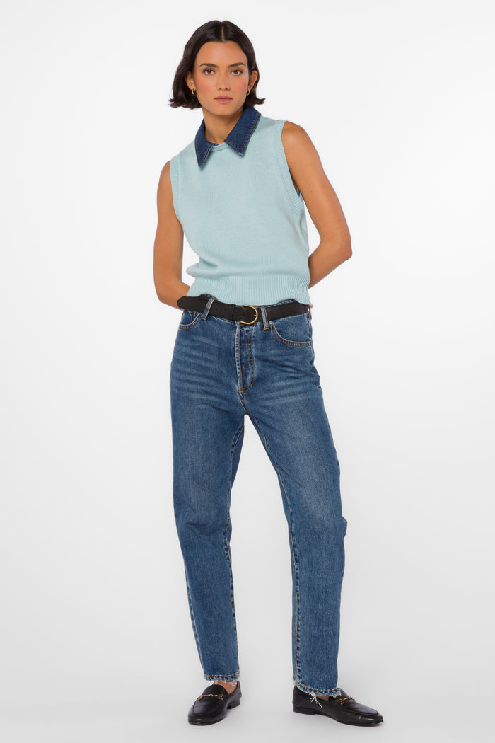 Renier Blue Vest - Sweaters - Velvet Heart Clothing