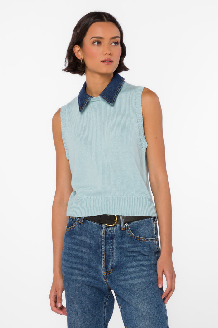 Renier Blue Vest - Sweaters - Velvet Heart Clothing