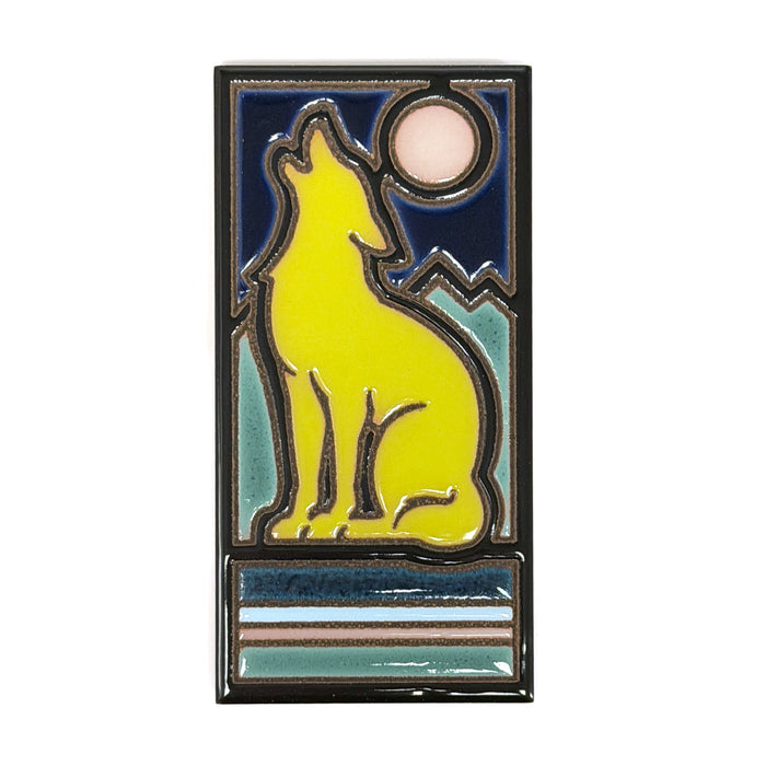 Retro Coyote Hand Glazed Tile