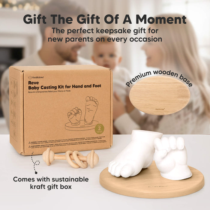 Gift the Gift of a Moment, the perfect keepsake gift for new parents or any occasion, comes with sustainable kraft gift box, premium wooden base.