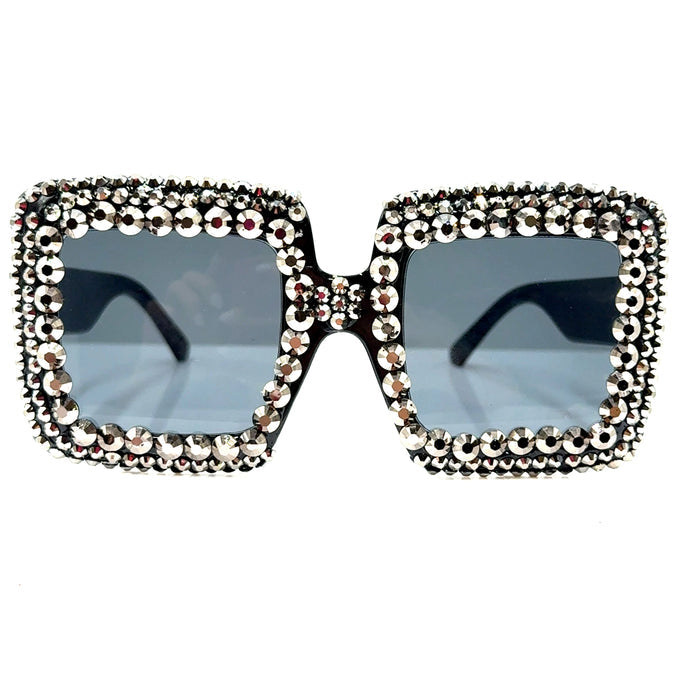 Style the Rhinestone Oversized Square Frame Sunglasses exclusively at Born To Glam