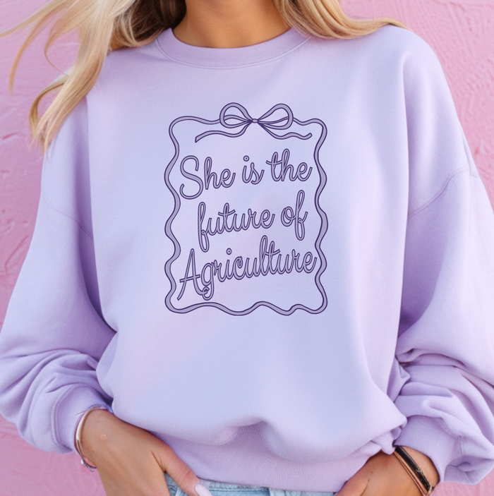 Ribbon She Is The Future Of Agriculture– Crewneck
