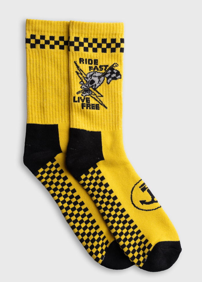 Cotton polyester blend crew socks with stretch fit and durable construction, one size everyday sock