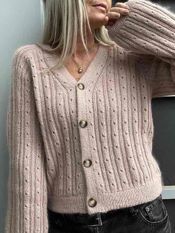 SKELET Rikke cardigan No 1 by Rikke Jönsson, No 2 + silk mohair knitting kit Knitting kits Rikke Jönsson