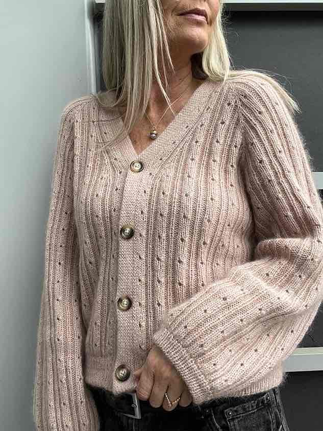 SKELET Rikke cardigan No 1 by Rikke Jönsson, No 2 + silk mohair knitting kit Knitting kits Rikke Jönsson