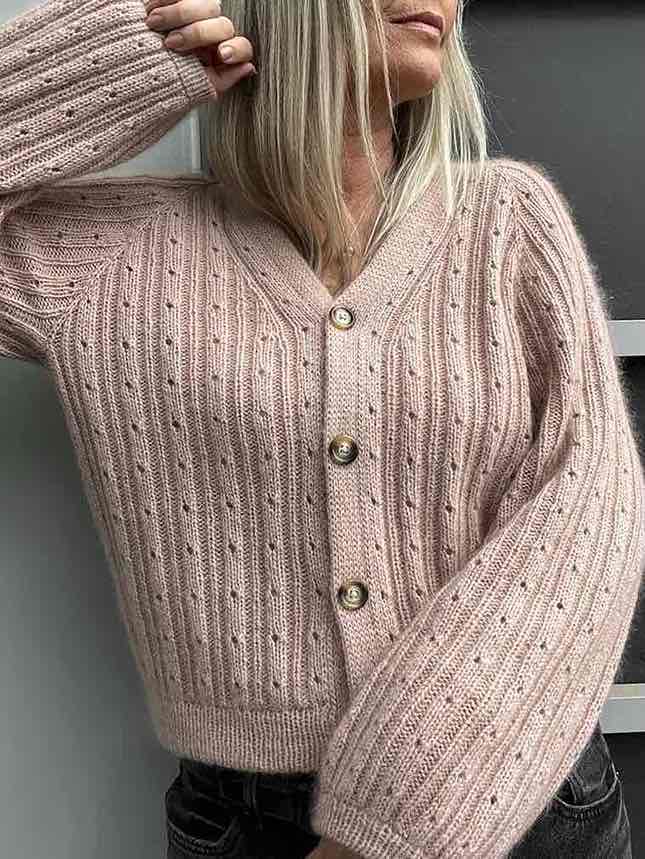 SKELET Rikke cardigan No 1 by Rikke Jönsson, No 2 + silk mohair knitting kit Knitting kits Rikke Jönsson