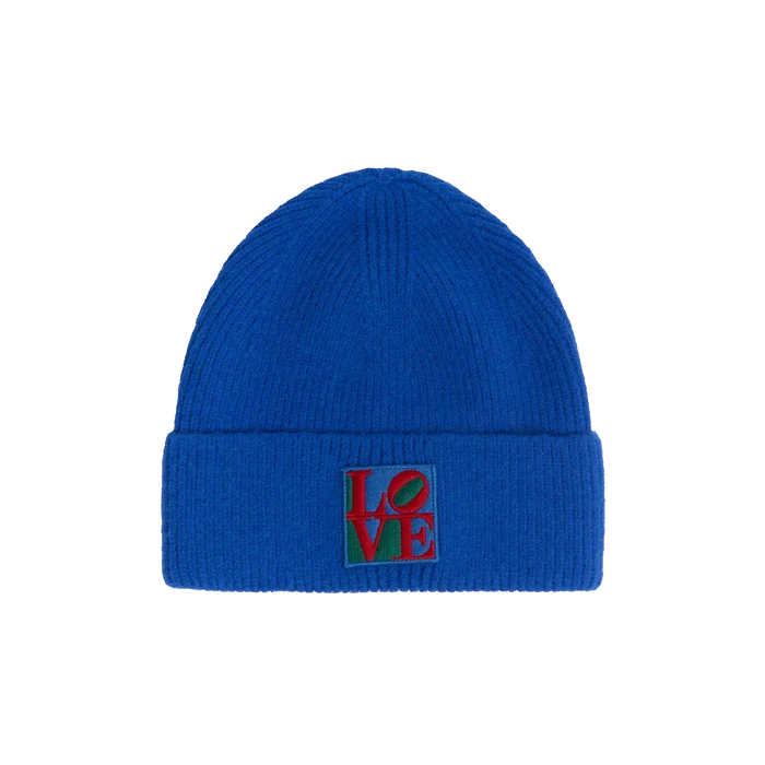 Robert Indiana LOVE Knit Beanie, Blue