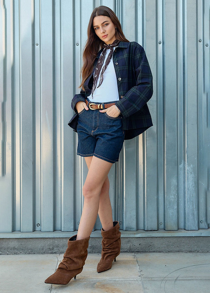 Robyn Plaid Jacket - Green Plaid