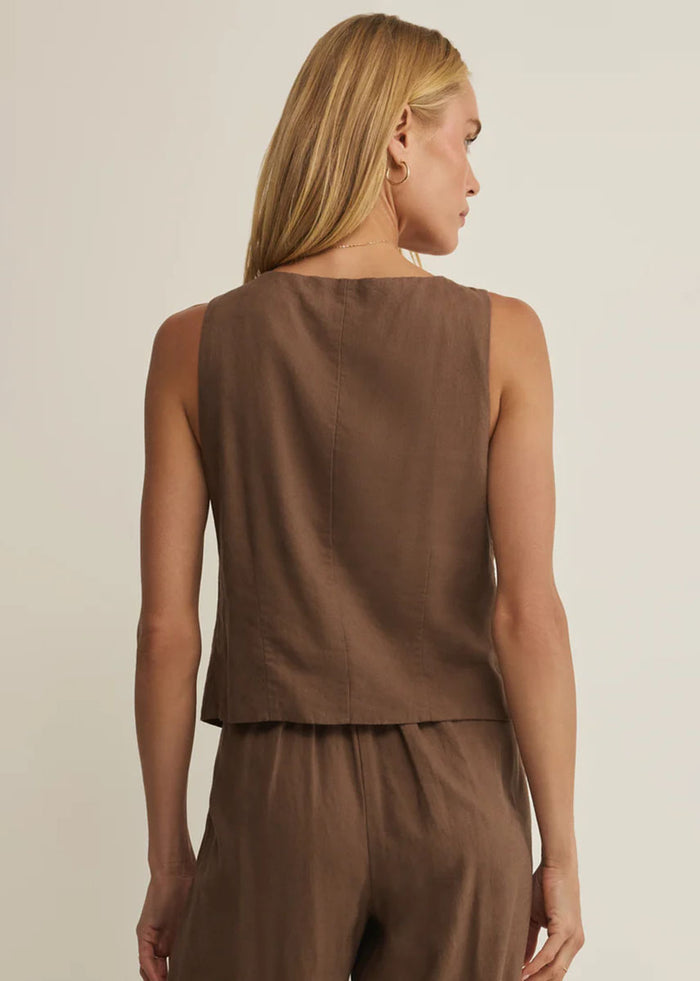 Roman Linen Vest - Palo Santo