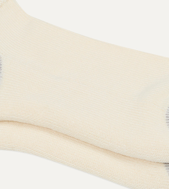 RoToTo Burgundy and Yellow Cotton Crew Socks