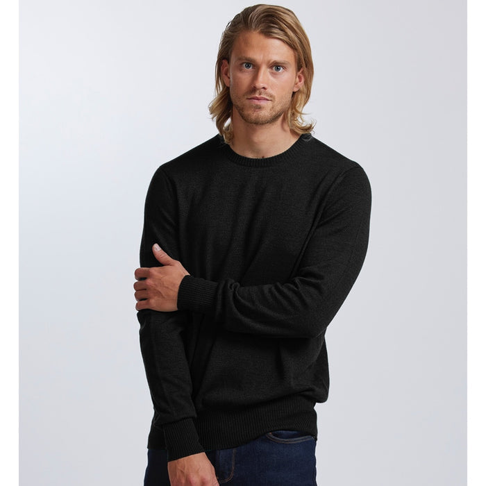 Royal Merino - 100% Merino Men’s Crew Neck (RM2479CR) Black.
