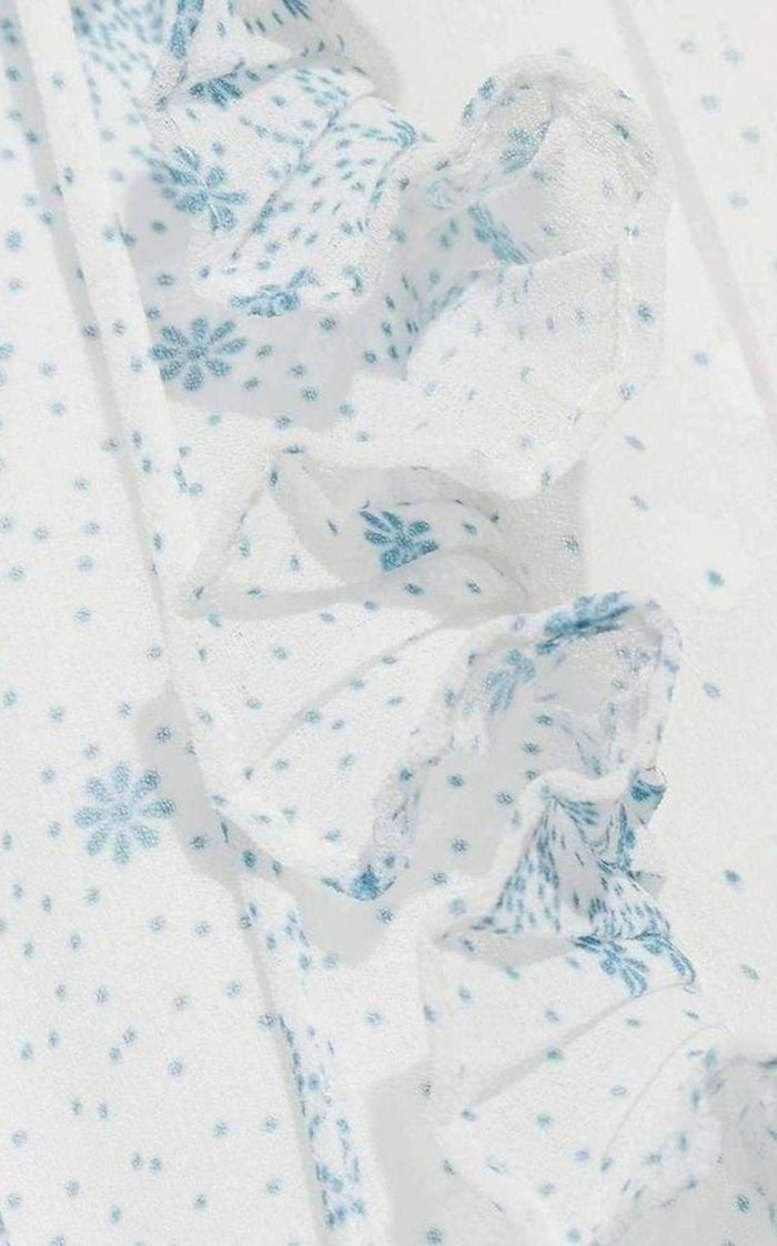 Chloe Ruffle Trimmed Printed Fil Coupe Maxi Dress - Runway Catalog