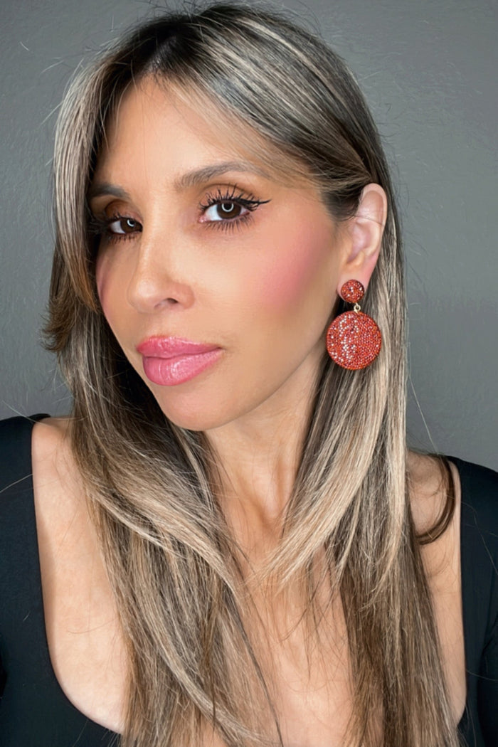 Style the Rust Round Crystal Earring exclusively at Born To Glam