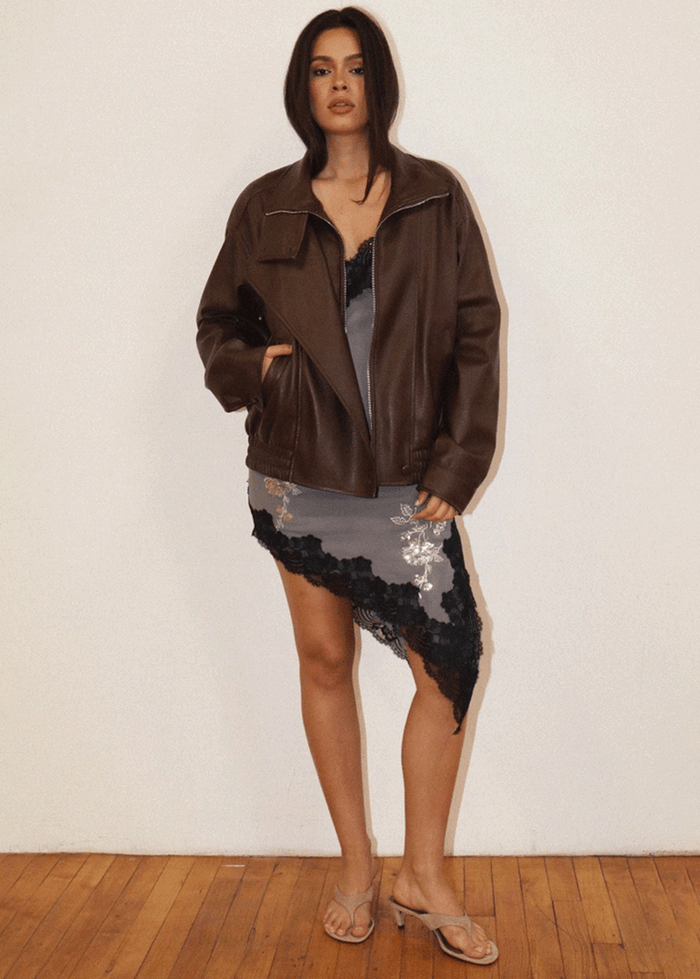 Ruth Leather Jacket - Chocolate