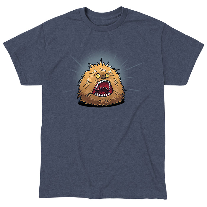 Classic Cotton T-shirt_TeeTurtle heather navy Screaming Fizzgig apparel featuring a screaming Fizzgig.