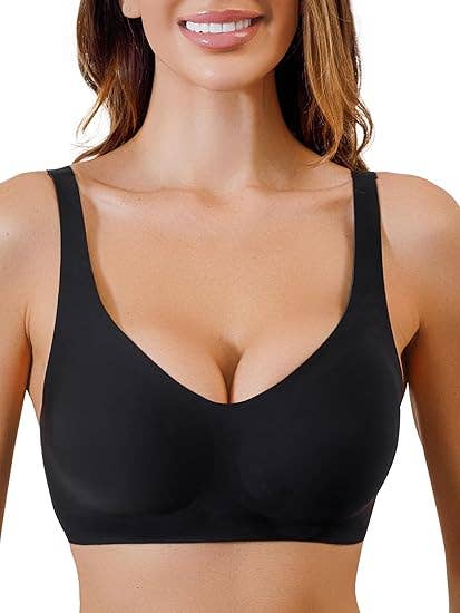 Seamless Bra V-Neck : Black - Intimate Whispers