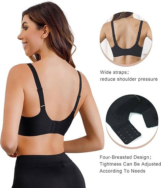 Seamless Bra V-Neck : Black - Intimate Whispers