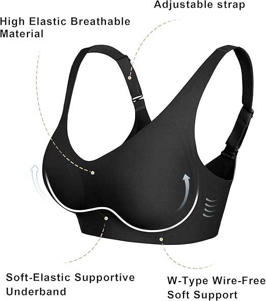 Seamless Bra V-Neck : Black - Intimate Whispers