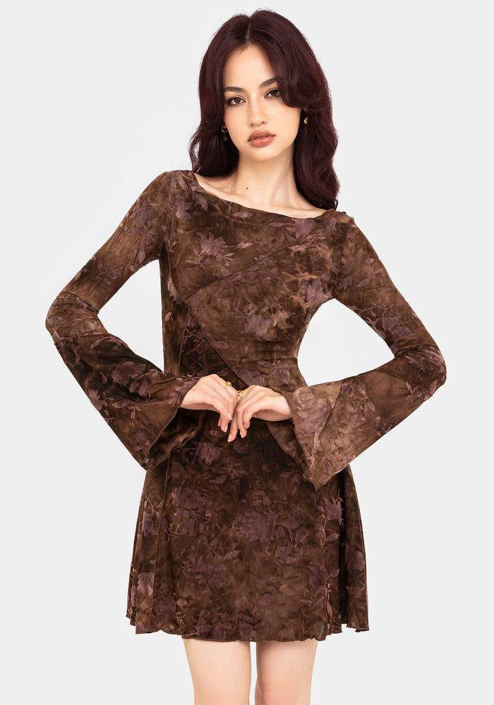 Serenade Long Sleeve Floral Mini Dress