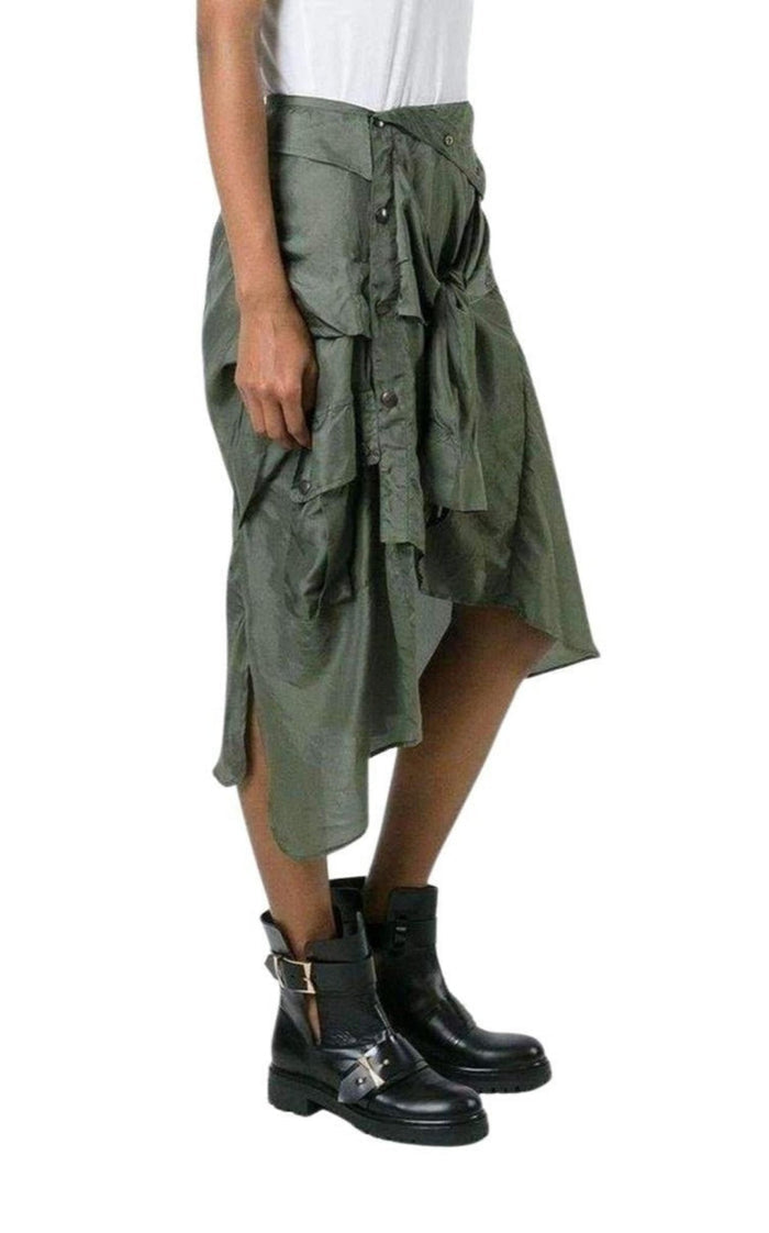 Faith Connexion Shirt Style Asymmetric Silk Skirt - Runway Catalog
