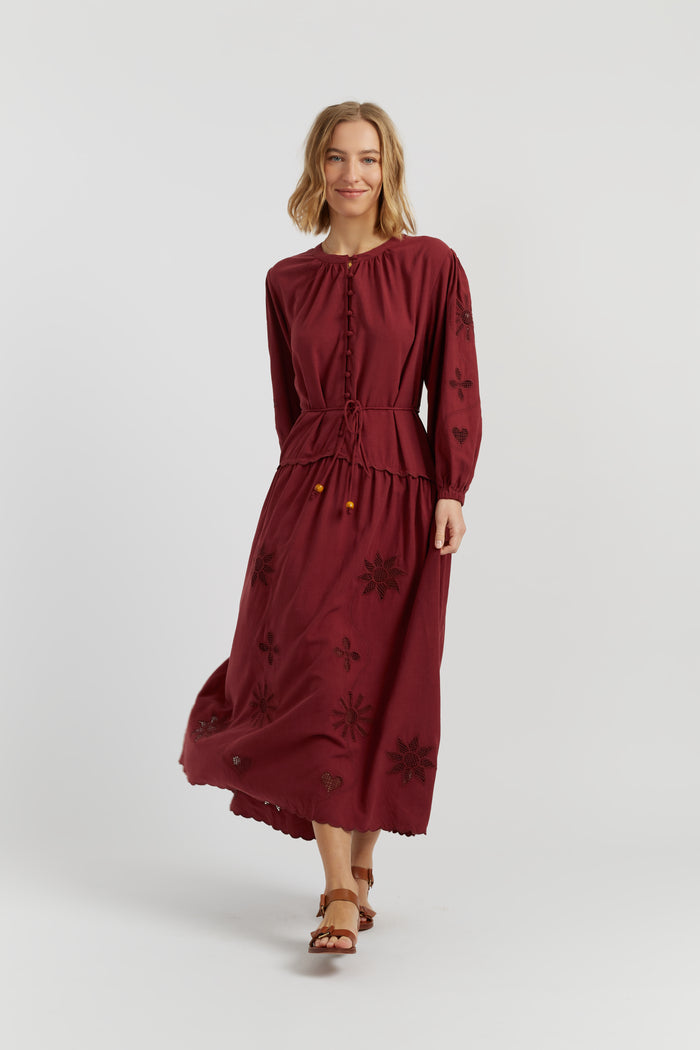 Sienna Linen-Blend Broderie Dress