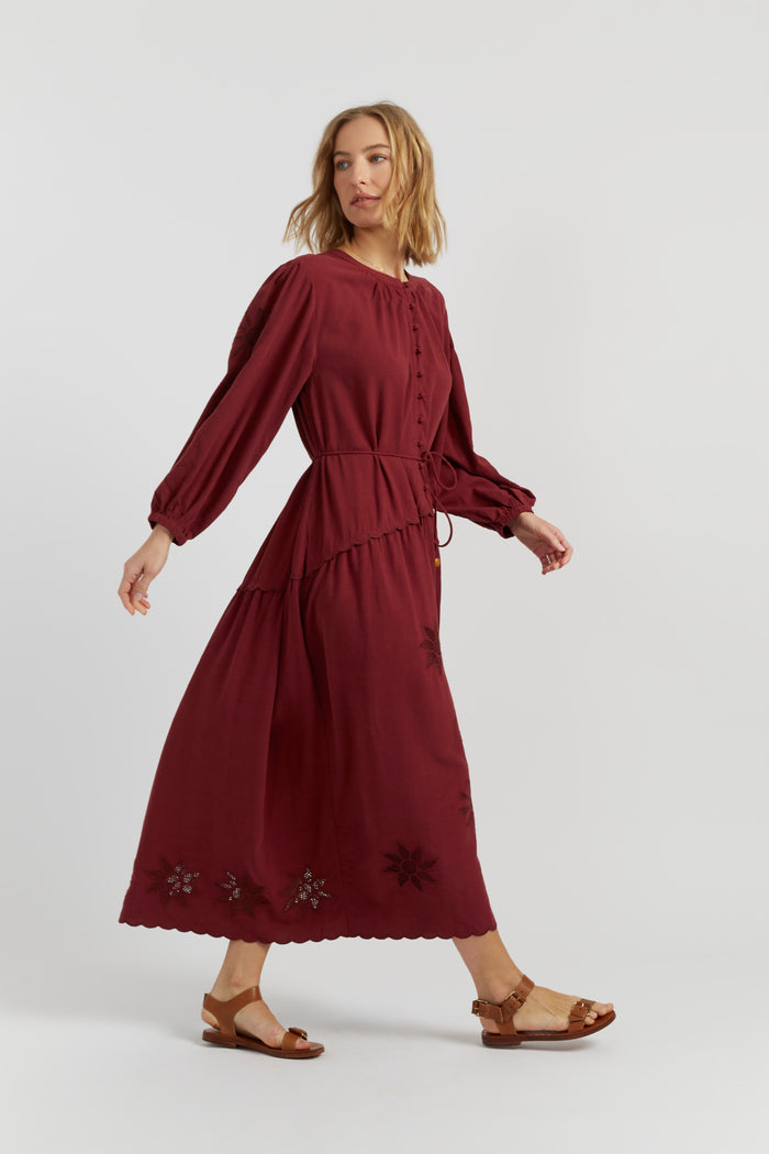 Sienna Linen-Blend Broderie Dress
