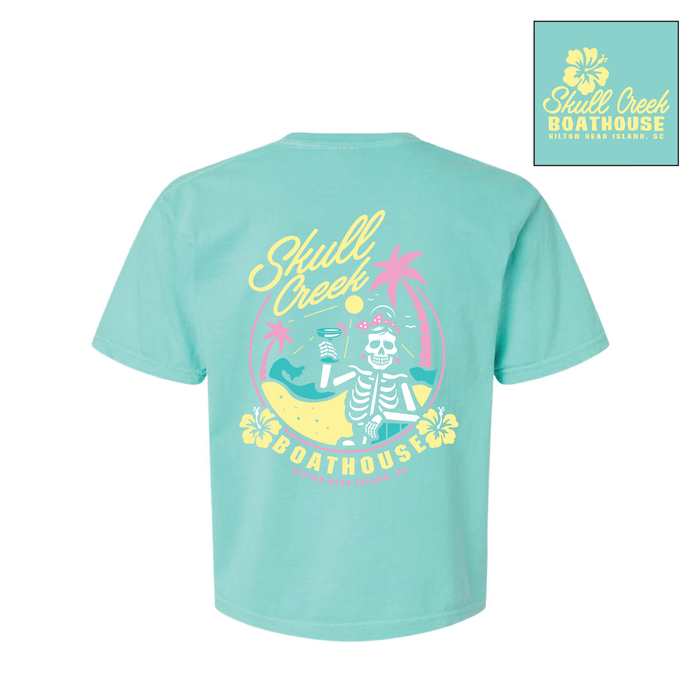 Skull Girl Beach Lady Crop