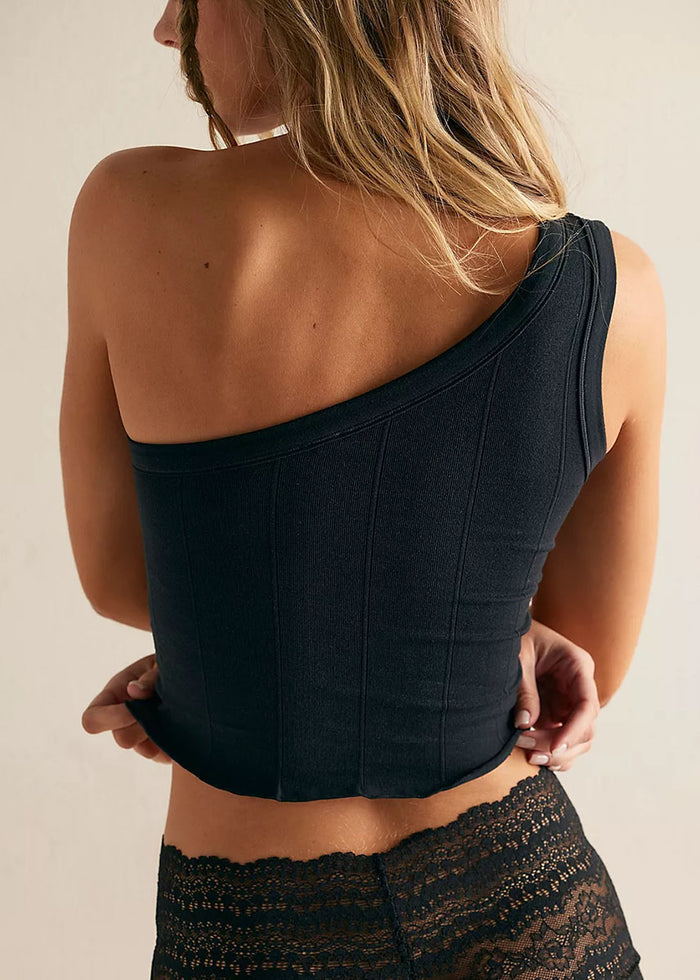 So Soft Asymmetrical Cami - Black