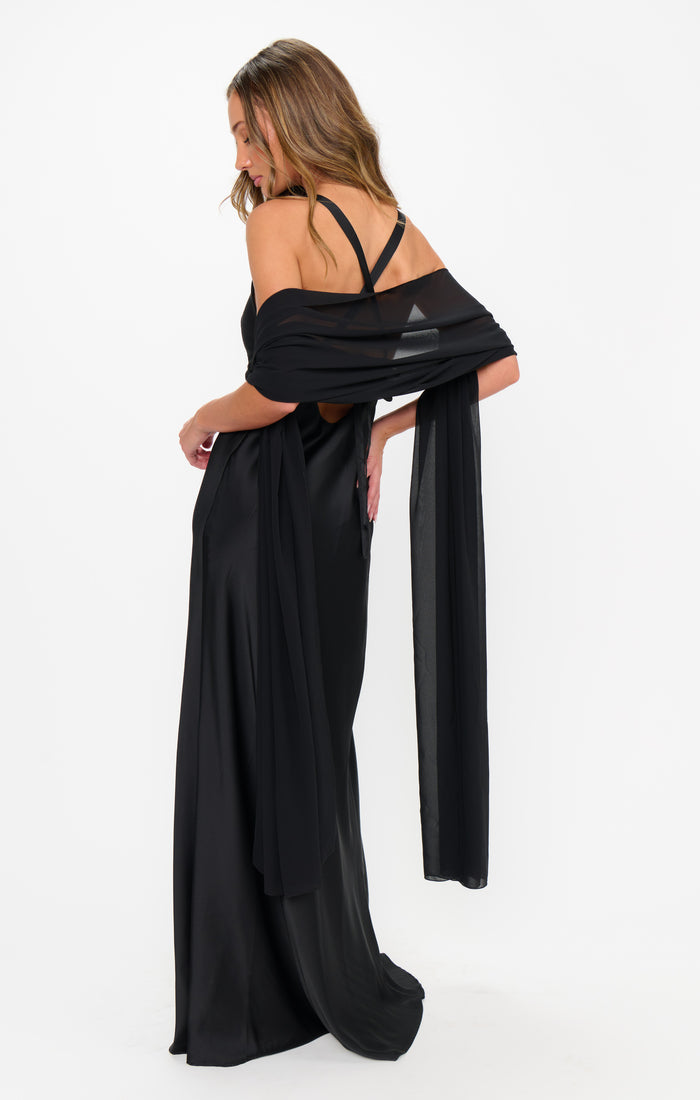 Soiree Shawl ~ Black Chiffon