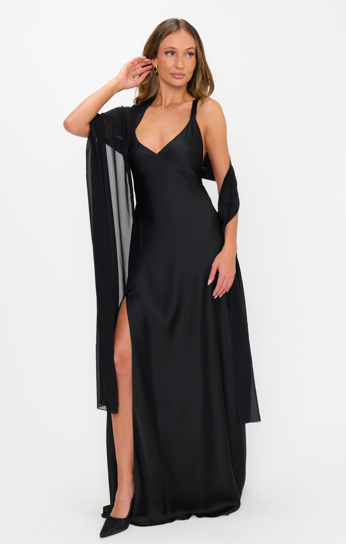 Soiree Shawl ~ Black Chiffon