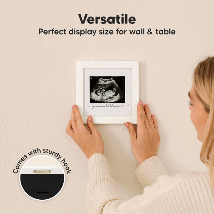 Versatile, perfect display size for wall & table, comes with sturdy hook.