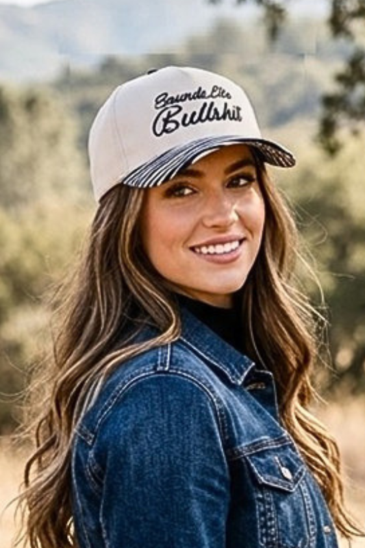 "Sounds Like Bullsh*t" Ballcap-Zebra-Cute-Trendy-Shop-Womens-Boutique-Clothing-Store