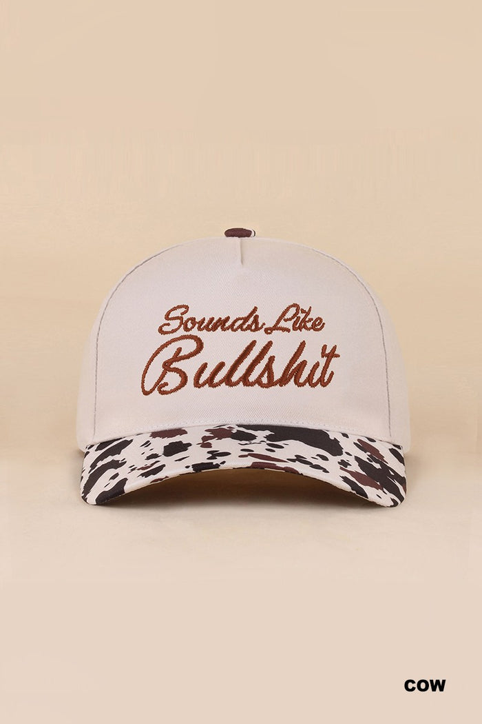 "Sounds Like Bullsh*t" Ballcap-Cow-Cute-Trendy-Shop-Womens-Boutique-Clothing-Store
