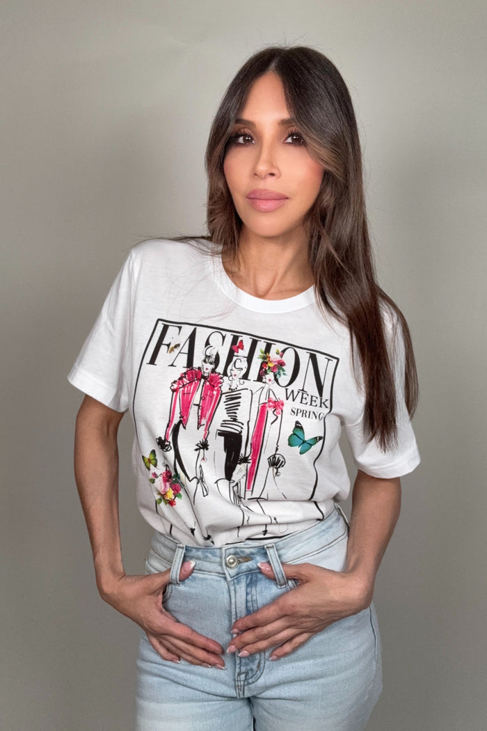 Style the Spring Fashion Graphic Tee exclusively at Born To Glam