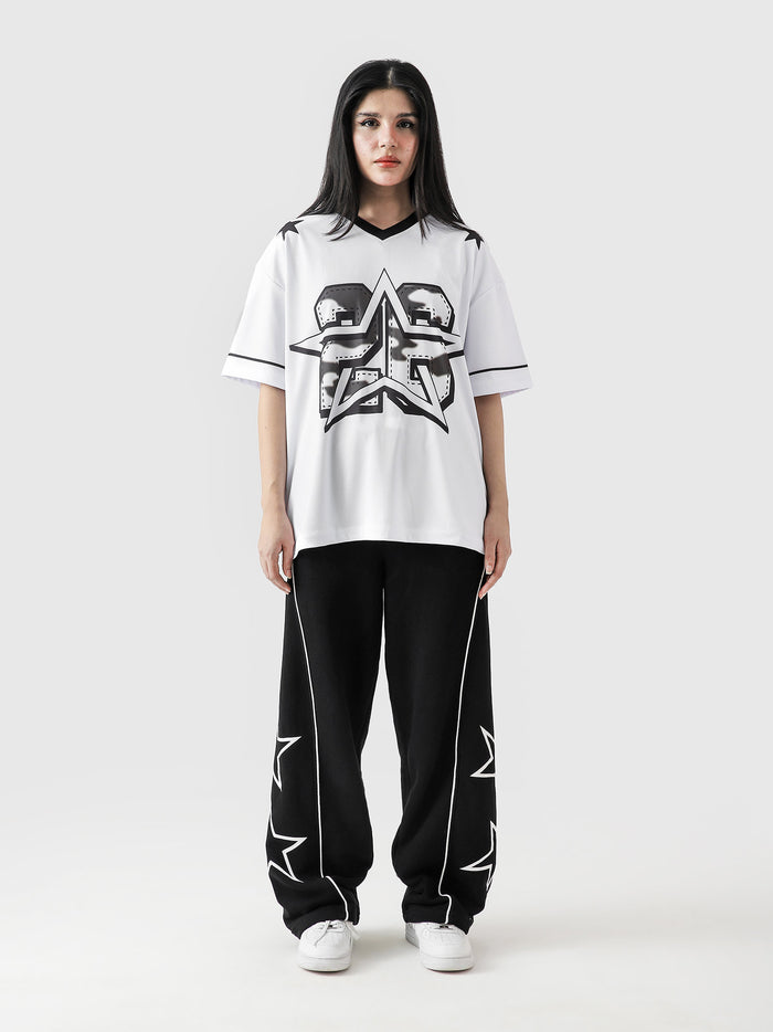 Star basketball jersey male model side view oversized mesh streetwear Pakistan – GROOVY