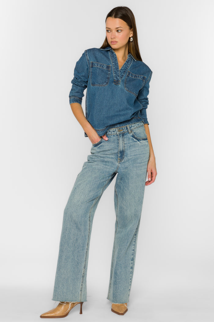 Stevie Blue Top - Tops - Velvet Heart Clothing
