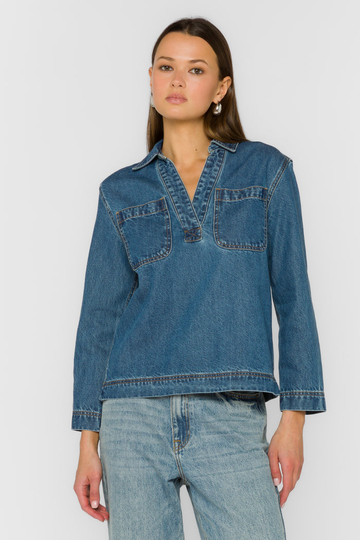 Stevie Blue Top - Tops - Velvet Heart Clothing
