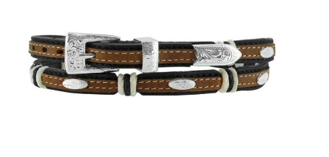 Stockyards Black with Silver Buckle Hatband