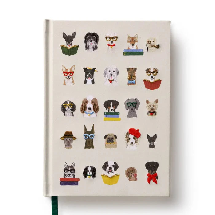 Studious Dogs Embroidered Journal