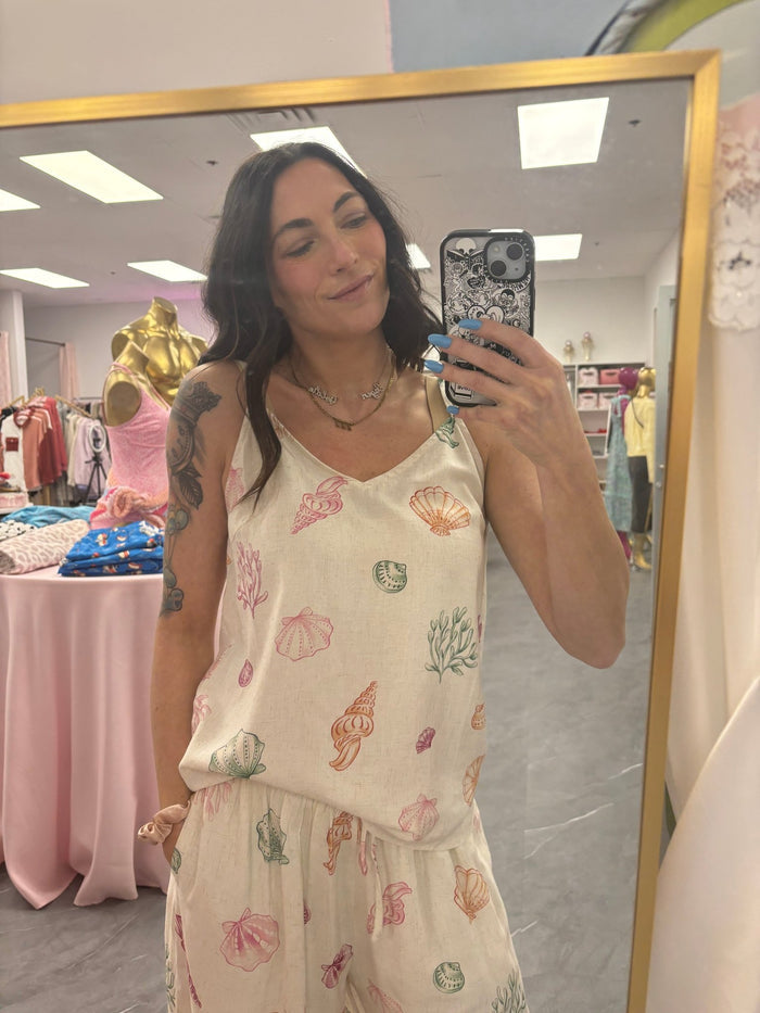 Summer Seashell V-neck Cami Top - Intimate Whispers