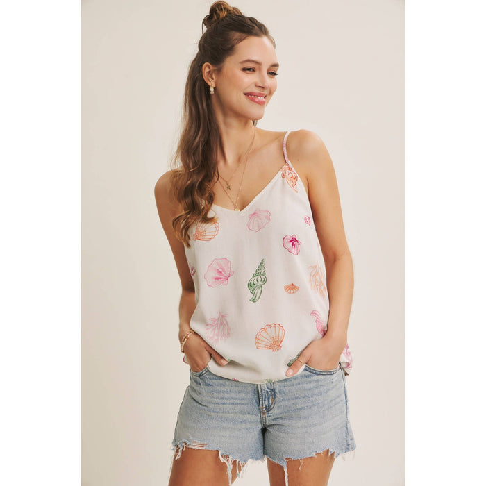 Summer Seashell V-neck Cami Top - Intimate Whispers