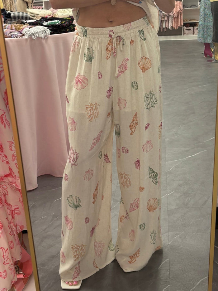 Summer Seashell Wide-Leg Pants - Intimate Whispers