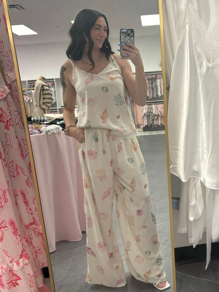 Summer Seashell Wide-Leg Pants - Intimate Whispers