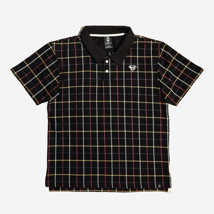 Superman S-Shield Plaid Print Polo - Heroes & Villains-DC Comics-Polo