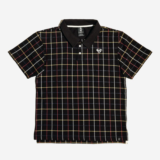 Superman S-Shield Plaid Print Polo - Heroes & Villains-DC Comics-Polo